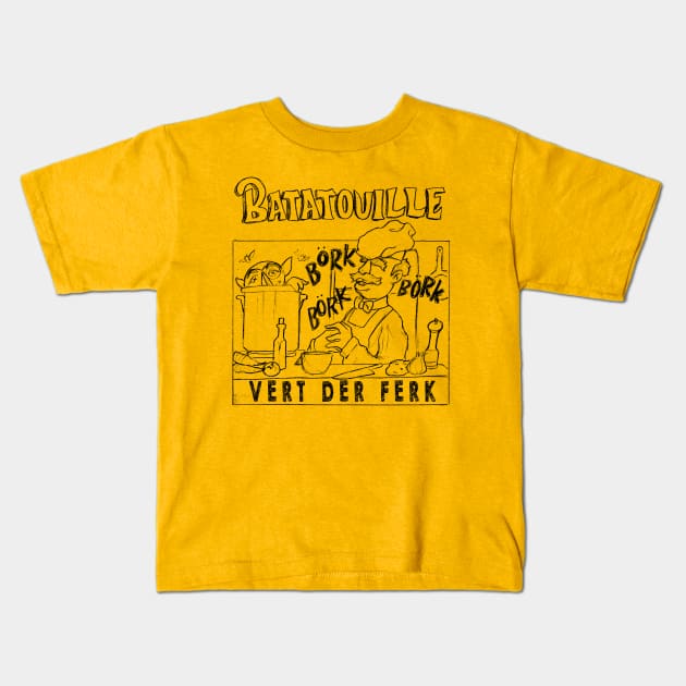 BATATOULILLE BLACK Kids T-Shirt by ngepetdollar